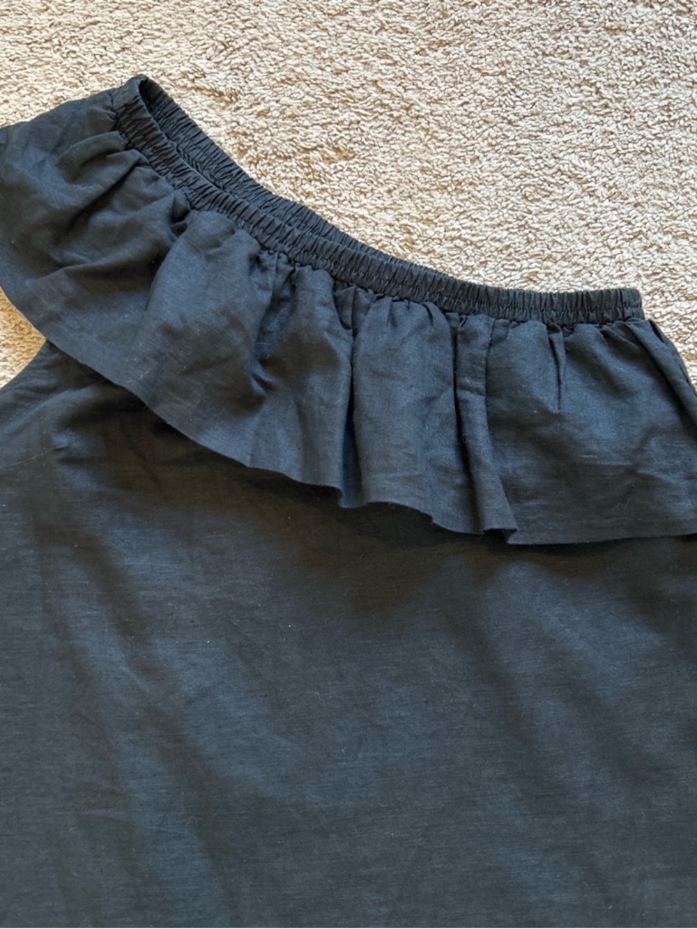 J. Crew One-Shoulder Linen Ruffle Dress - Picture 2 of 7